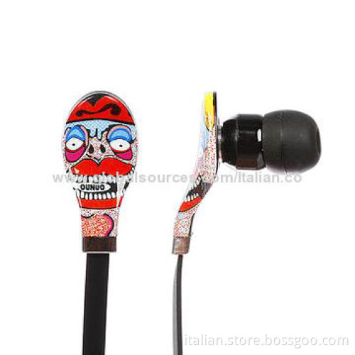 OEM smartphone earphone, factory export super bass flat cable metal earphone